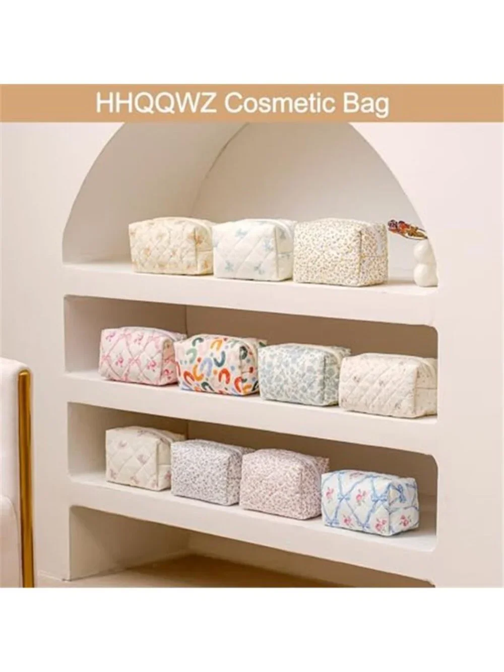 Makeup Bag Travel Cosmetic Bag for Women Girls, Zipper Make Up Pouch, Floral